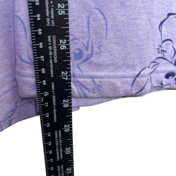 Disney Stitch Purple Fleece Long Sleeve Sleep Shirt Top Crew Printed NWT - Picture 6 of 8